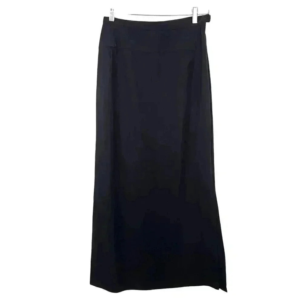 VTG Harve Benard Dark Blue Straight Skirt‎ Sz 8 Side Slit